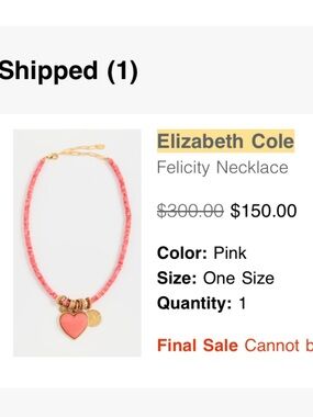 Pink Felicity Heart Necklace